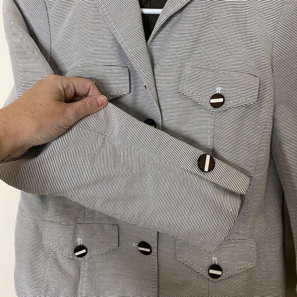 Worth Vintage Striped Button Cotton Blazer Jacket Sz 6 USA Made - Picture 4 of 6